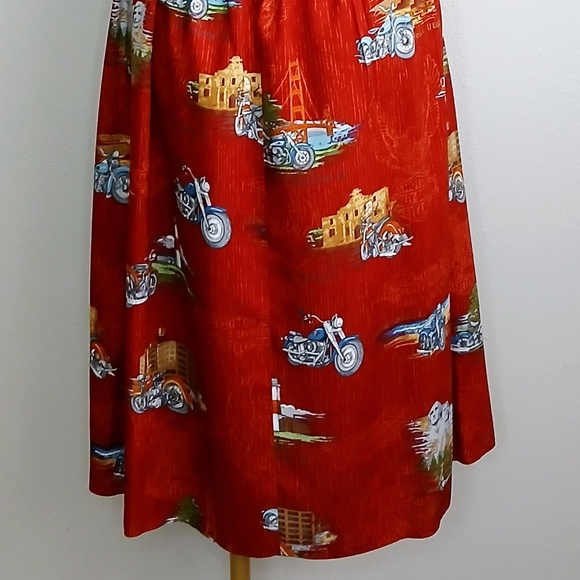 Harley Davidson Halter Dress Women's Size Large Road Trip BikerCore Midi - Picture 6 of 11